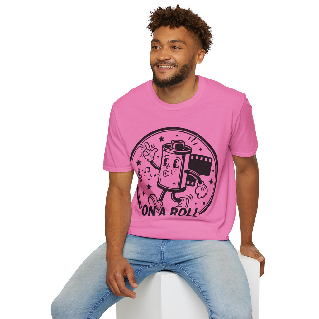 ‘On a Roll’ Funny Camera 35mm FilmT-Shirt — Photography Lover Tee