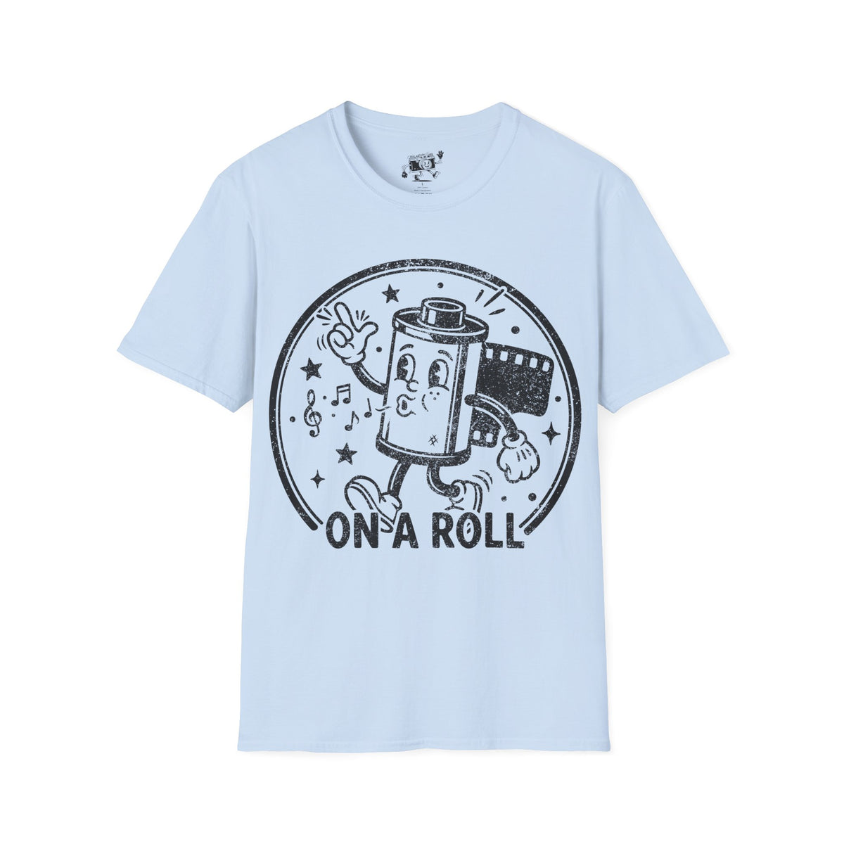 ‘On a Roll’ DISTRESSED VERSION Funny Camera 35mm FilmT-Shirt — Photography Lover Tee
