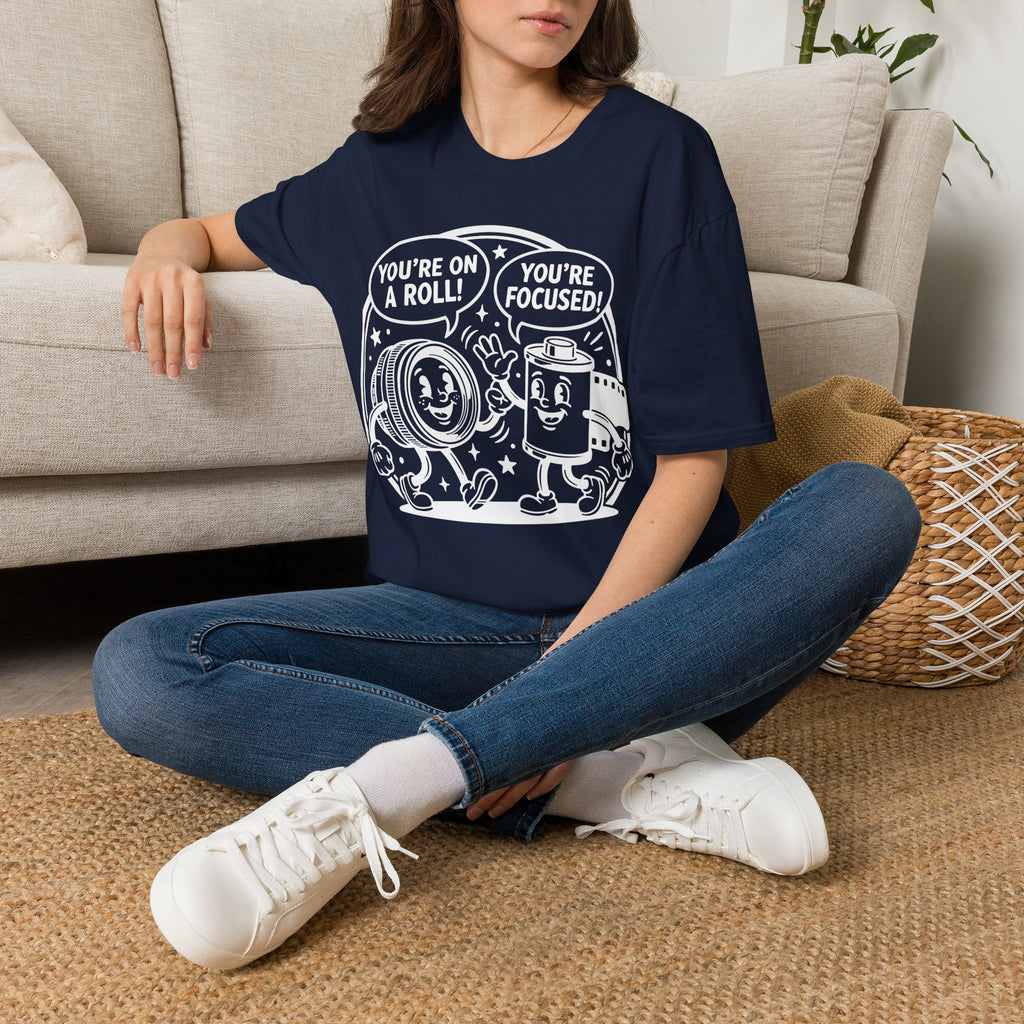 ‘You’re on a Roll, You’re Focused’ Funny Camera Buddies T-Shirt — Photography Lover Tee