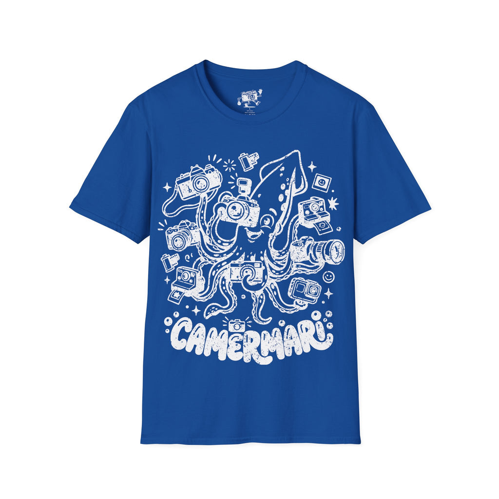 ‘Camerami’ DISTRESSED VERSION Fun Squid Calamari/Cameras T-Shirt — Photography Lover Tee