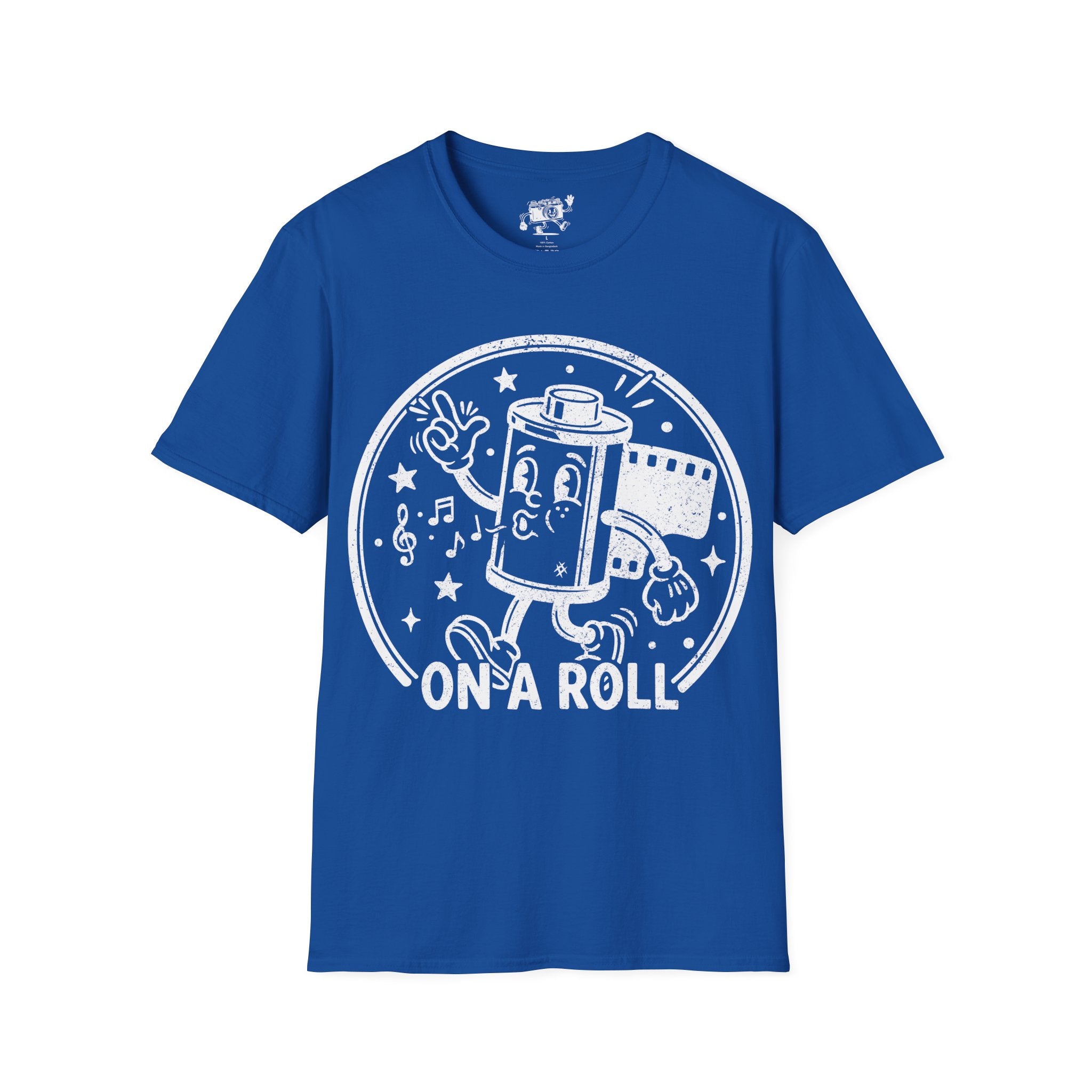 ‘On a Roll’ DISTRESSED VERSION Funny Camera 35mm FilmT-Shirt — Photography Lover Tee