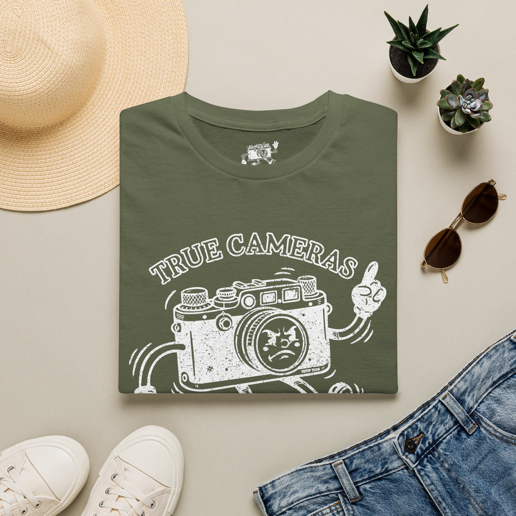DISTRESSED VERSION ‘True Cameras Don’t Text’ put your phone away with this funny T-Shirt — Photography Lover Tee