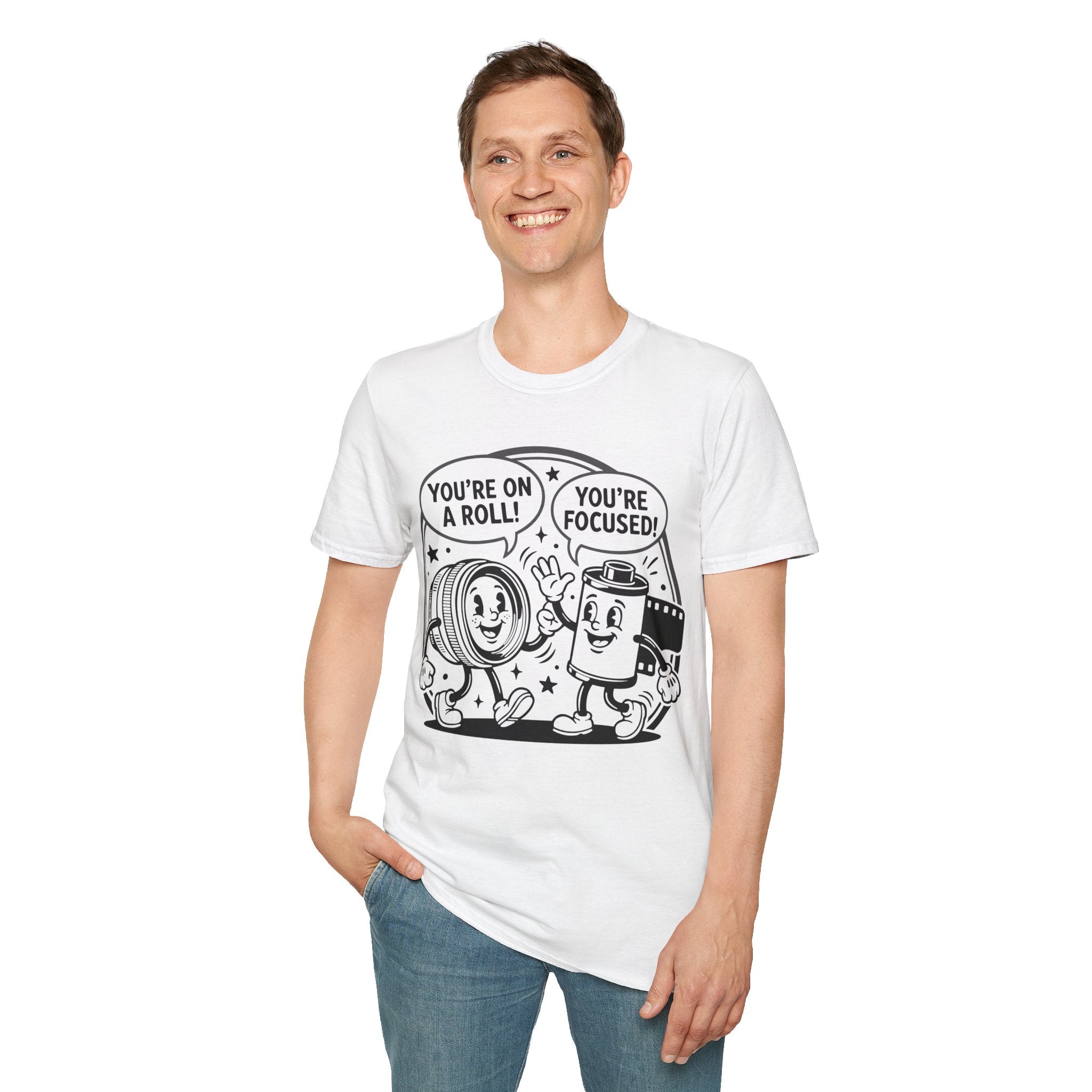 ‘You’re on a Roll, You’re Focused’ Funny Camera Buddies T-Shirt — Photography Lover Tee