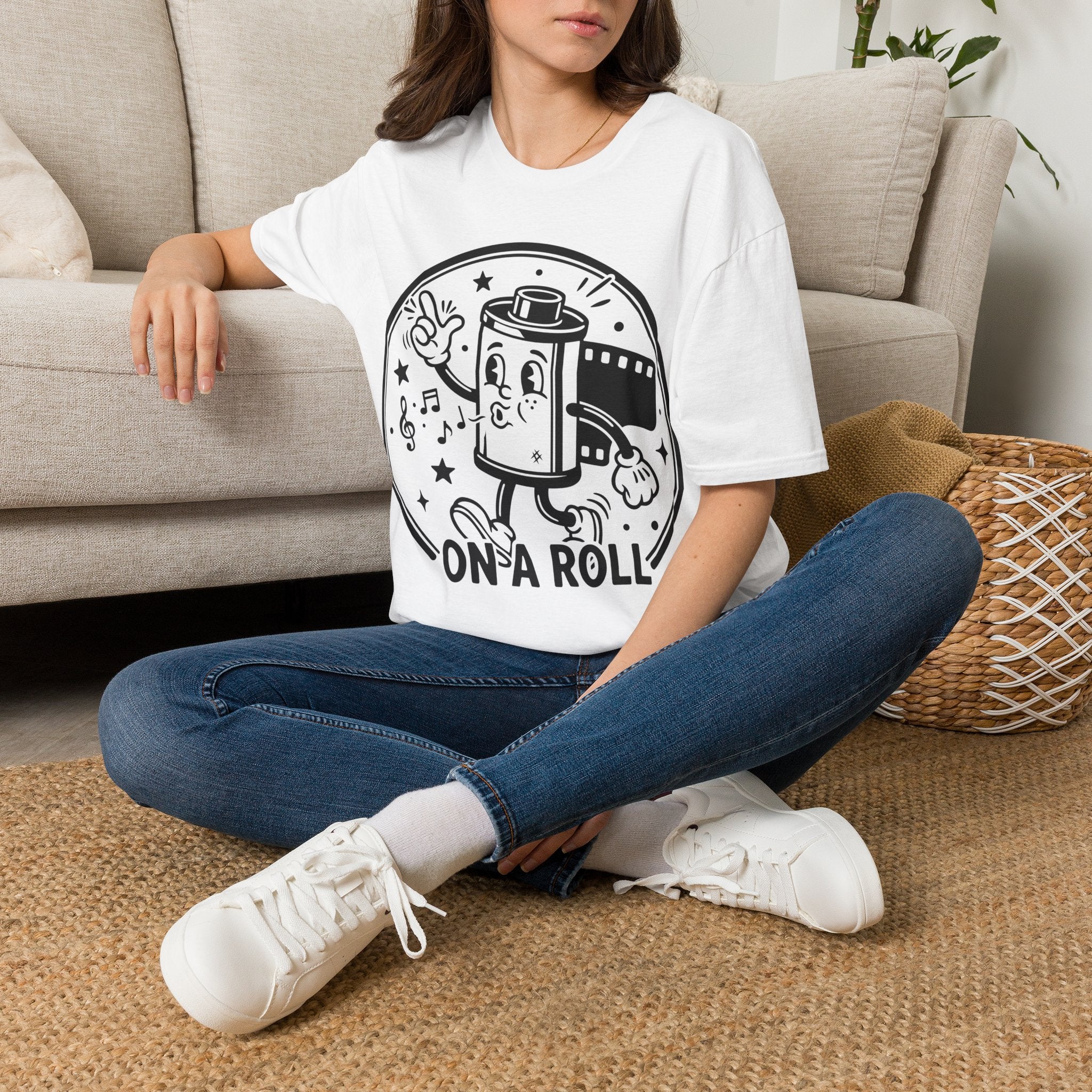 ‘On a Roll’ Funny Camera 35mm FilmT-Shirt — Photography Lover Tee
