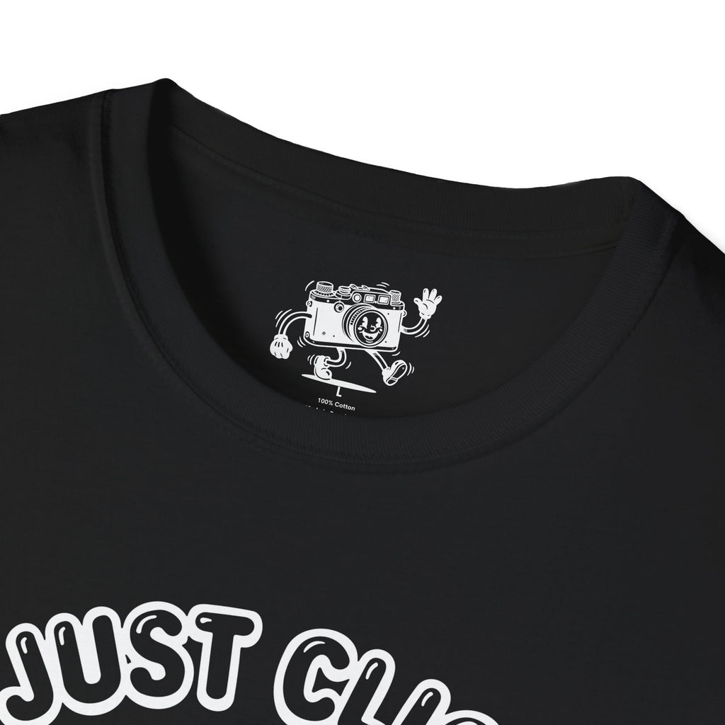 ‘We Just Clicked!’ camera besties forever fun 1930’s art style camera graphic T-Shirt — Photography Lover Tee