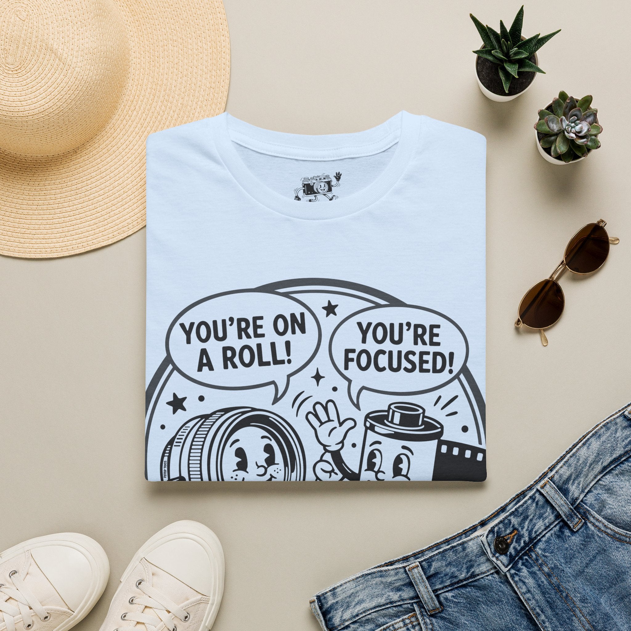 ‘You’re on a Roll, You’re Focused’ Funny Camera Buddies T-Shirt — Photography Lover Tee