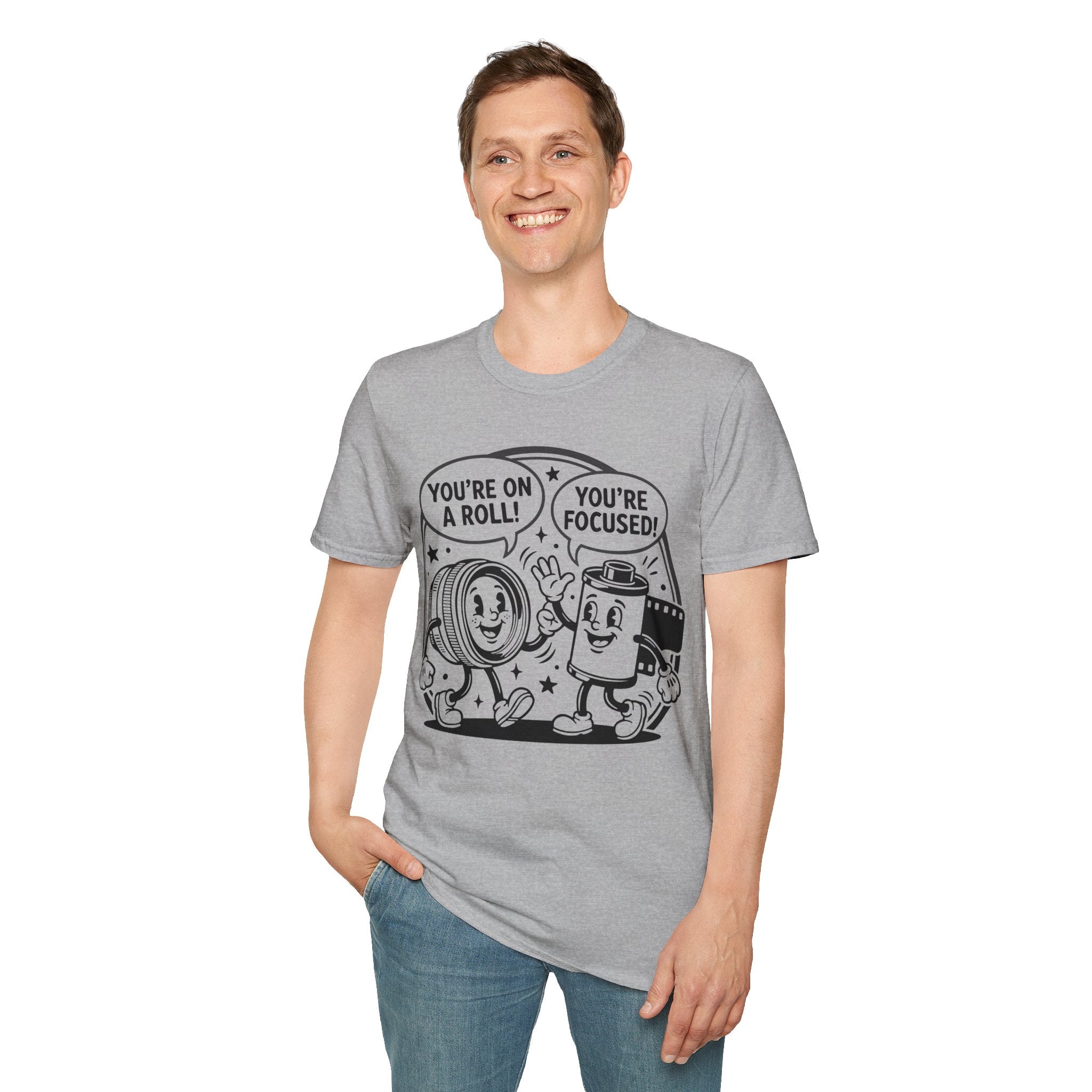 ‘You’re on a Roll, You’re Focused’ Funny Camera Buddies T-Shirt — Photography Lover Tee