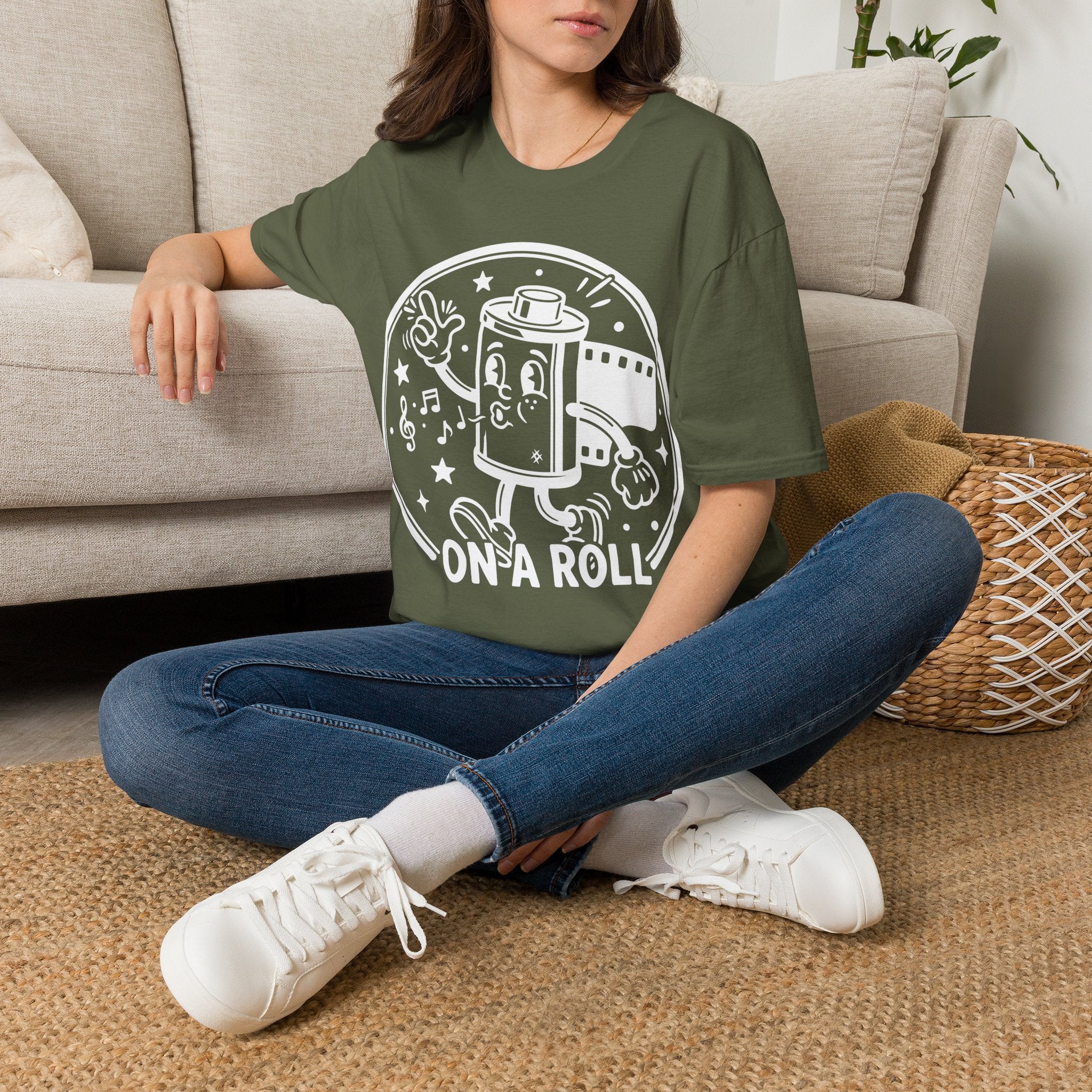 ‘On a Roll’ Funny Camera 35mm FilmT-Shirt — Photography Lover Tee