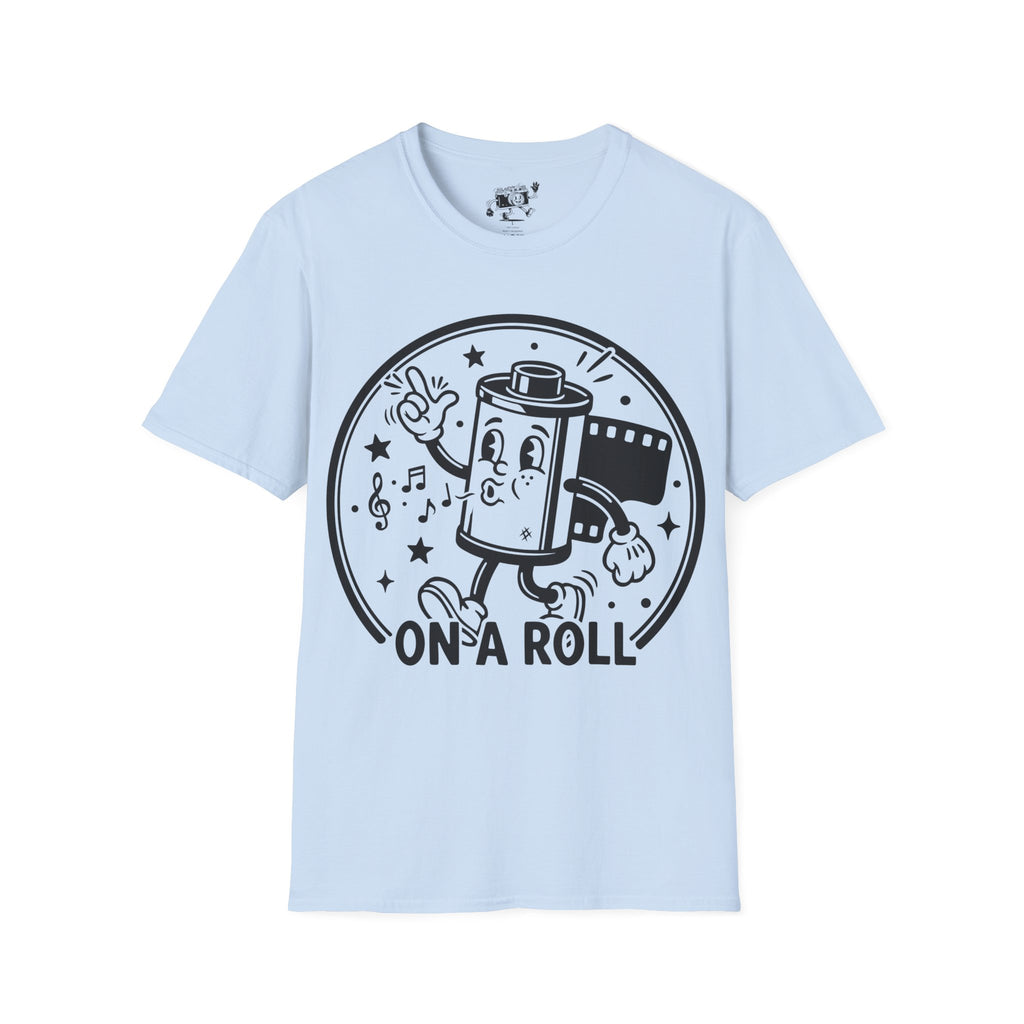 ‘On a Roll’ Funny Camera 35mm FilmT-Shirt — Photography Lover Tee