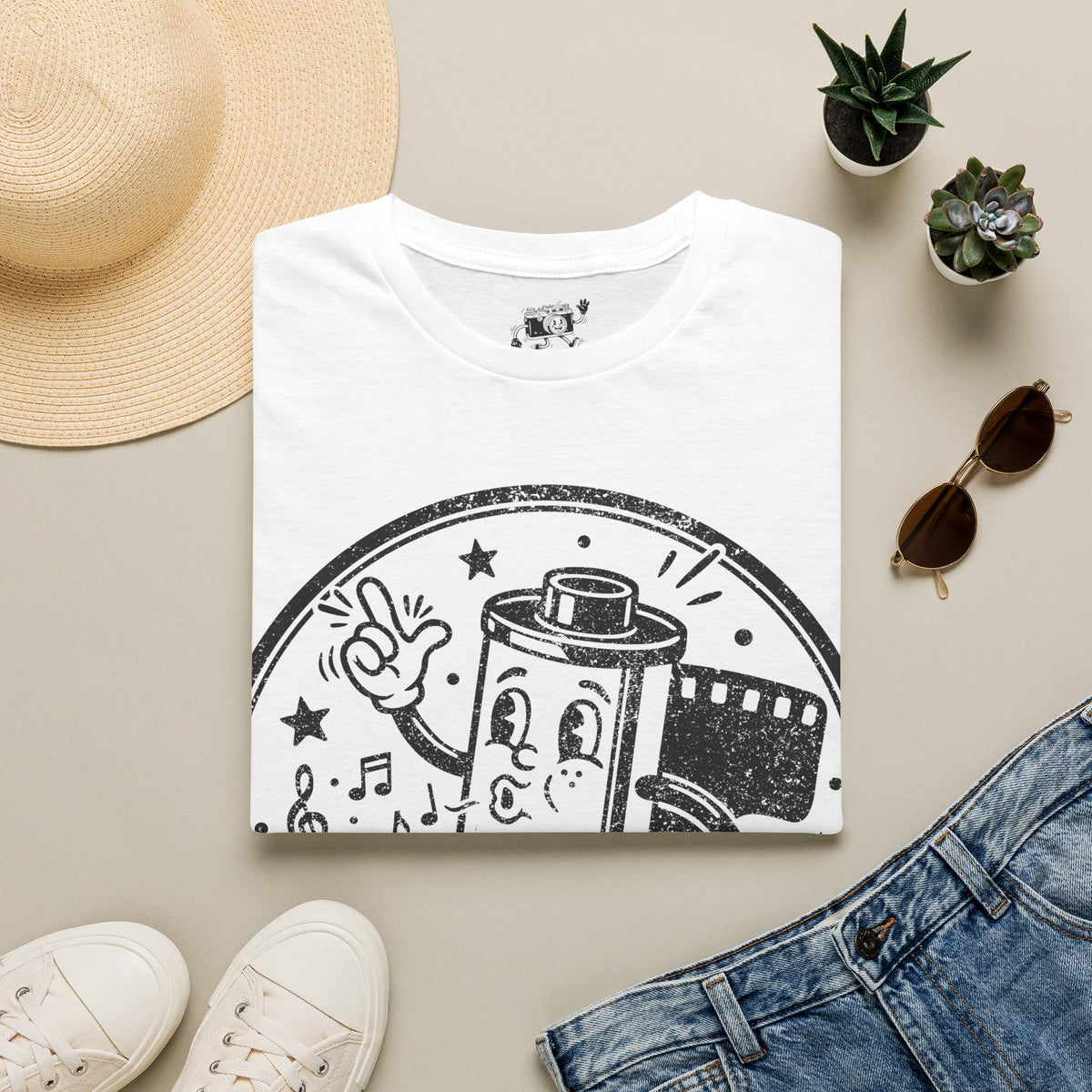 ‘On a Roll’ DISTRESSED VERSION Funny Camera 35mm FilmT-Shirt — Photography Lover Tee