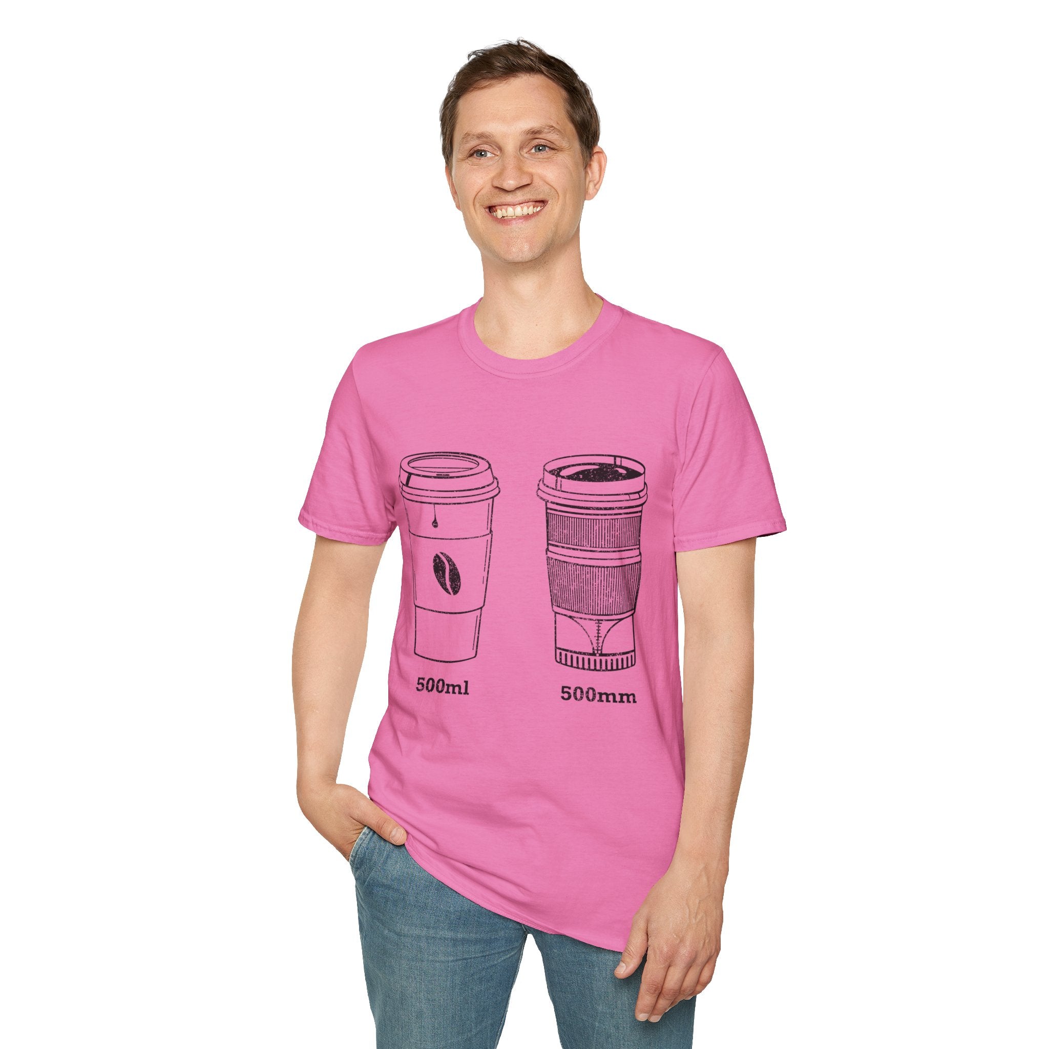 500ml and 500mm Funny Coffee and Camera T-Shirt — Photography Lover Tee
