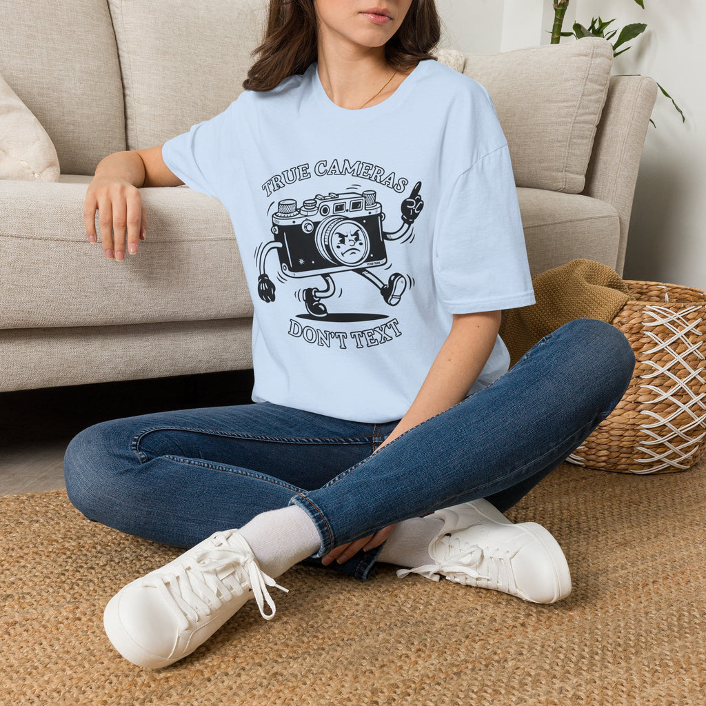 ‘True Cameras Don’t Text’ put your phone away with this funny T-Shirt — Photography Lover Tee