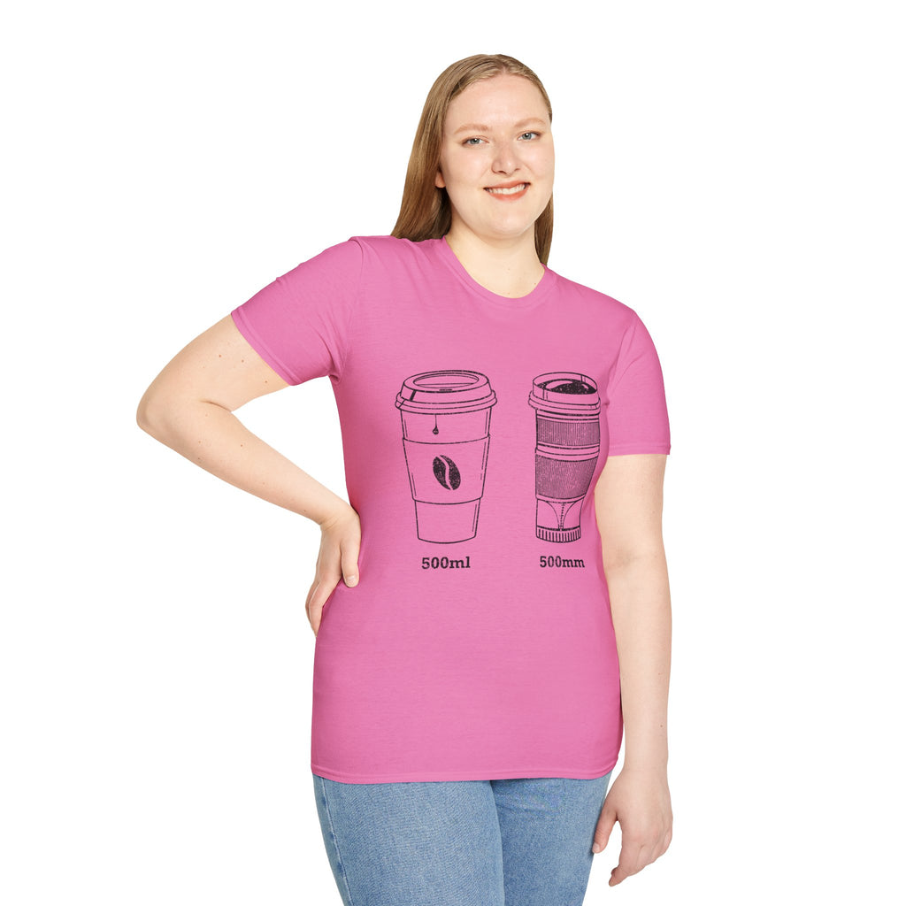 500ml and 500mm Funny Coffee and Camera T-Shirt — Photography Lover Tee
