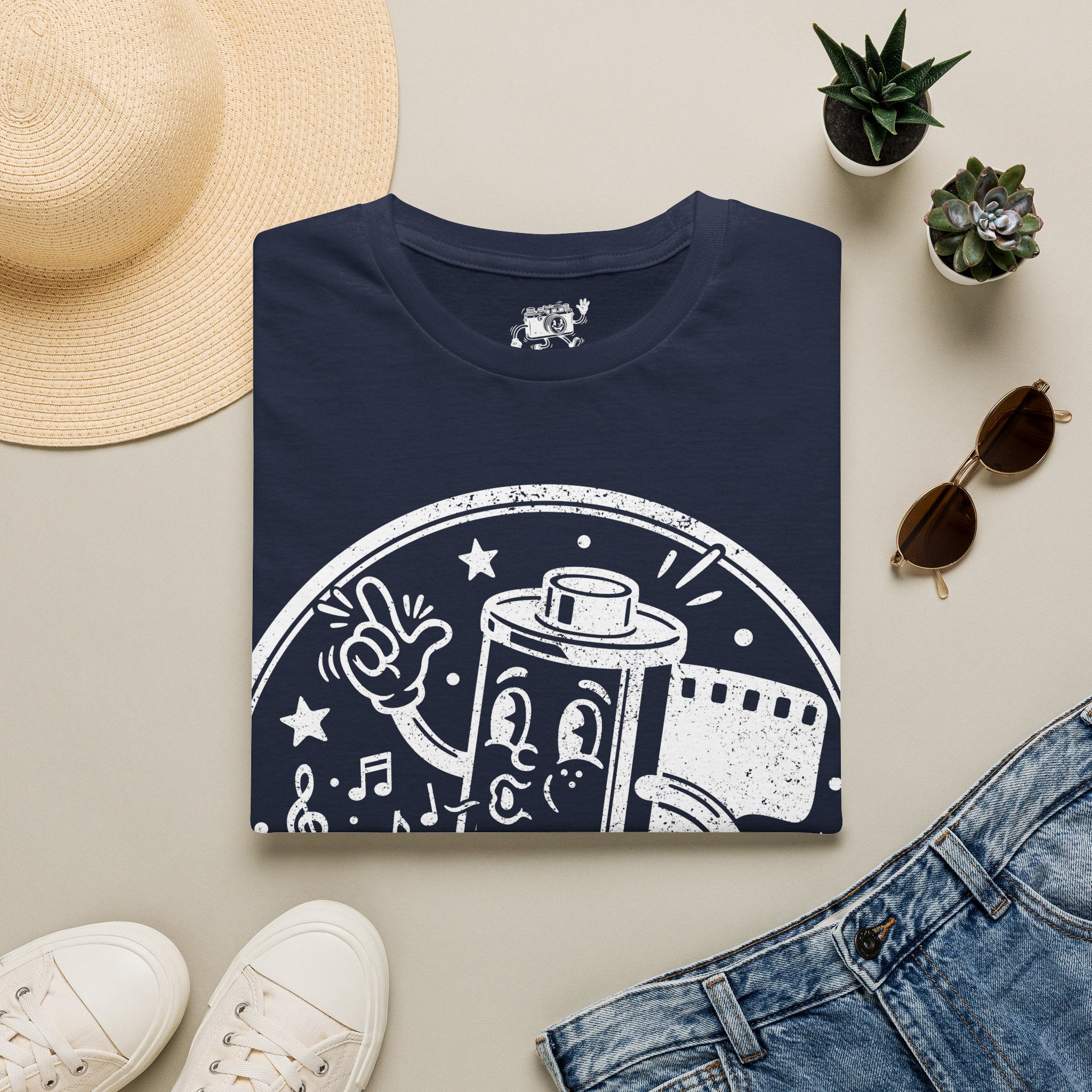 ‘On a Roll’ DISTRESSED VERSION Funny Camera 35mm FilmT-Shirt — Photography Lover Tee