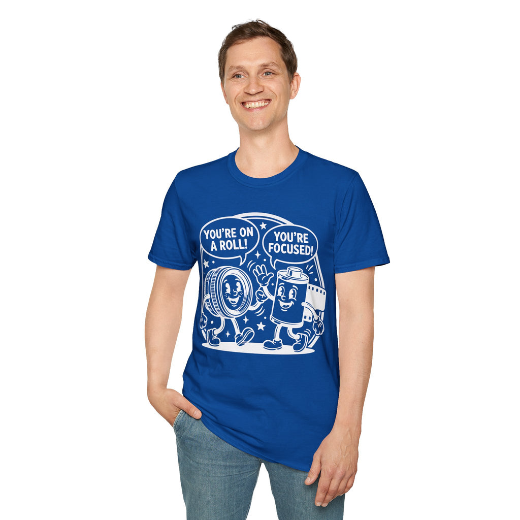 ‘You’re on a Roll, You’re Focused’ Funny Camera Buddies T-Shirt — Photography Lover Tee