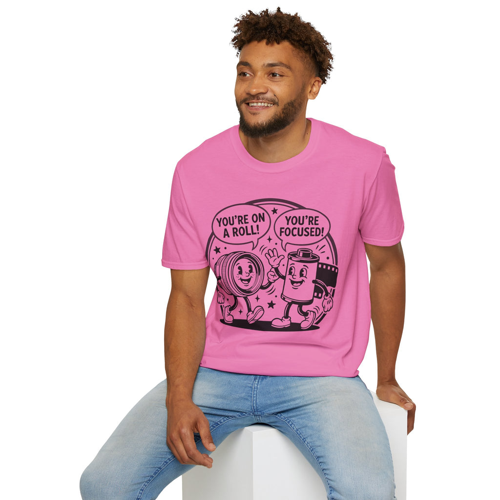 ‘You’re on a Roll, You’re Focused’ Funny Camera Buddies T-Shirt — Photography Lover Tee
