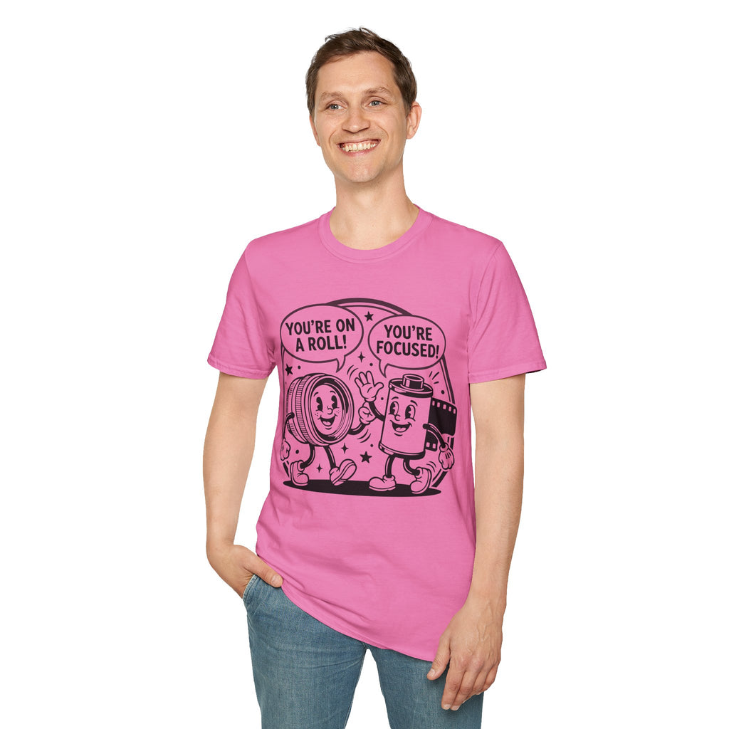 ‘You’re on a Roll, You’re Focused’ Funny Camera Buddies T-Shirt — Photography Lover Tee