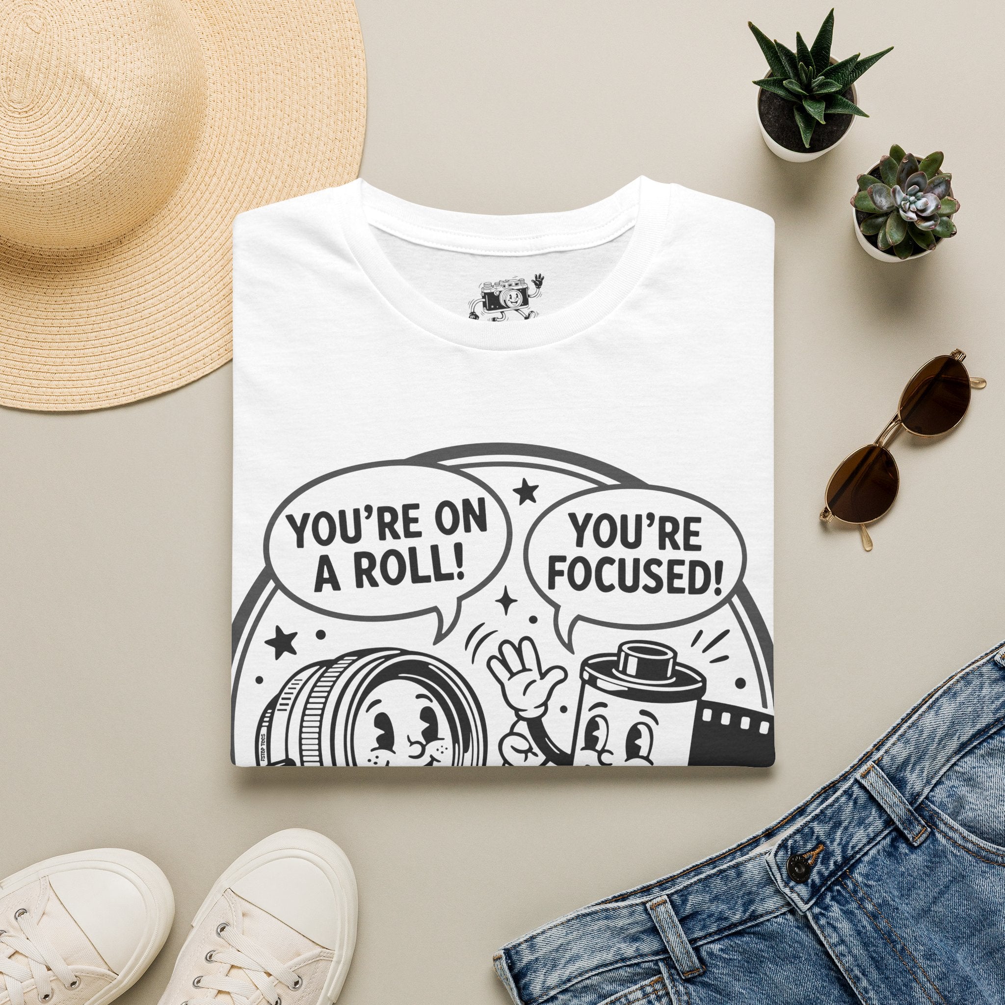 ‘You’re on a Roll, You’re Focused’ Funny Camera Buddies T-Shirt — Photography Lover Tee
