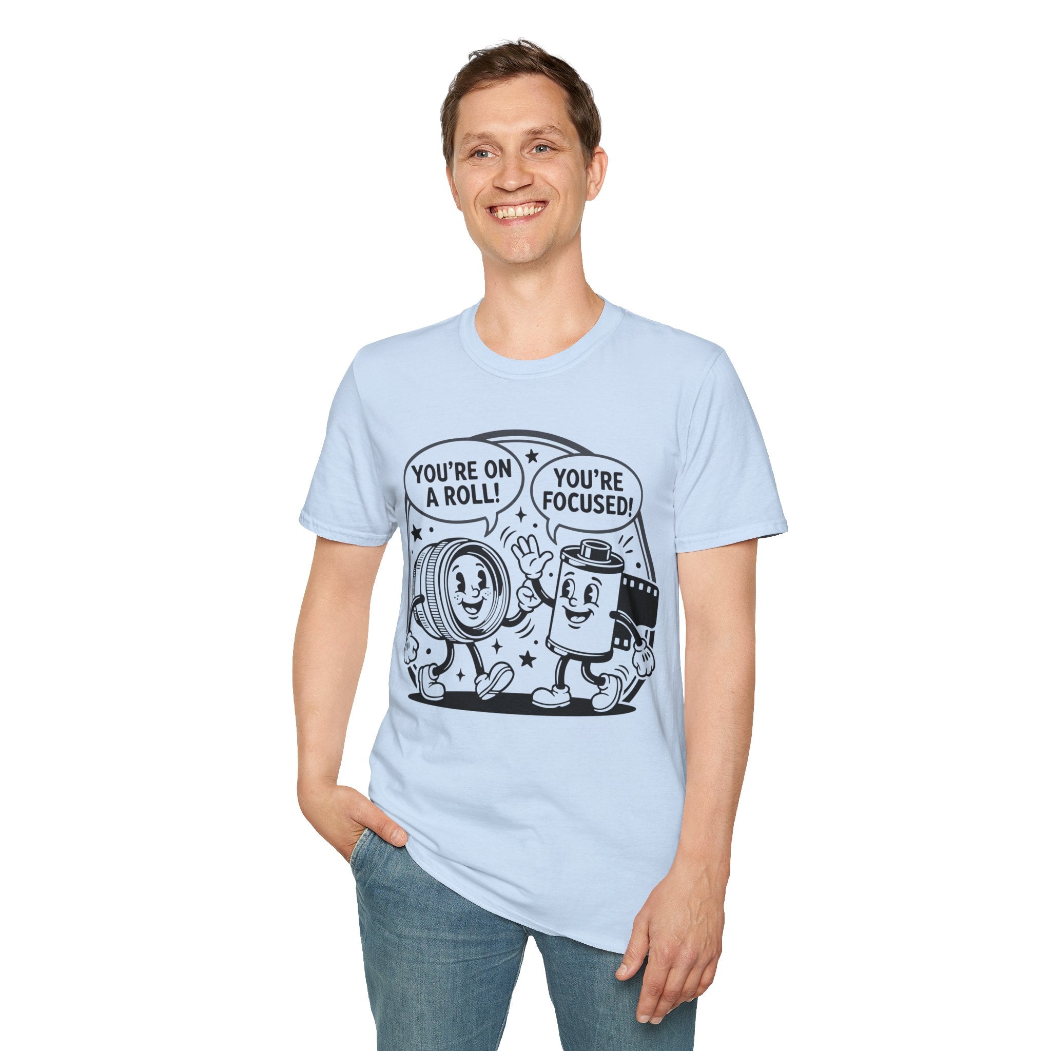 ‘You’re on a Roll, You’re Focused’ Funny Camera Buddies T-Shirt — Photography Lover Tee