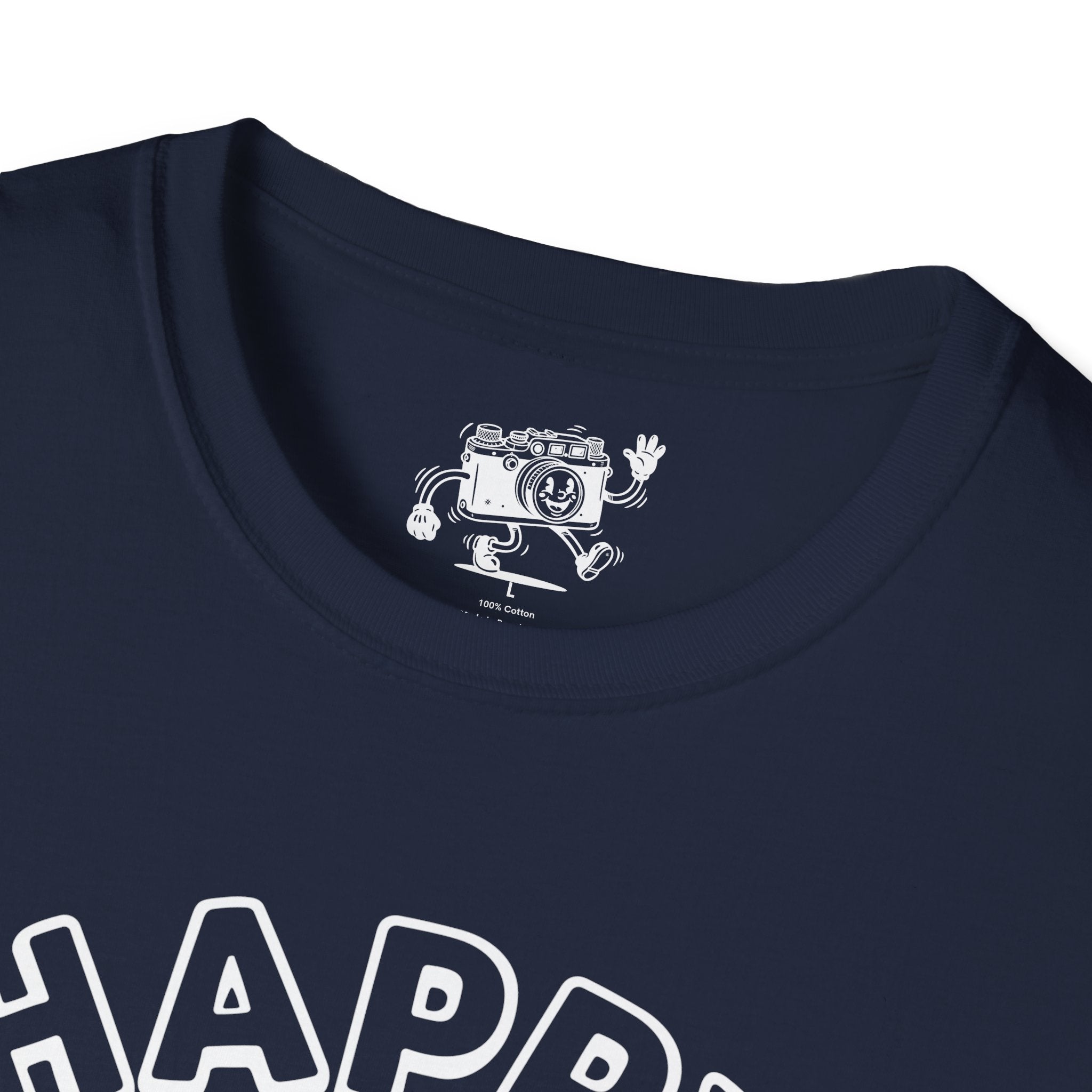 ‘Happy Snapper’ fun 1930’s art style camera graphic T-Shirt — Photography Lover Tee