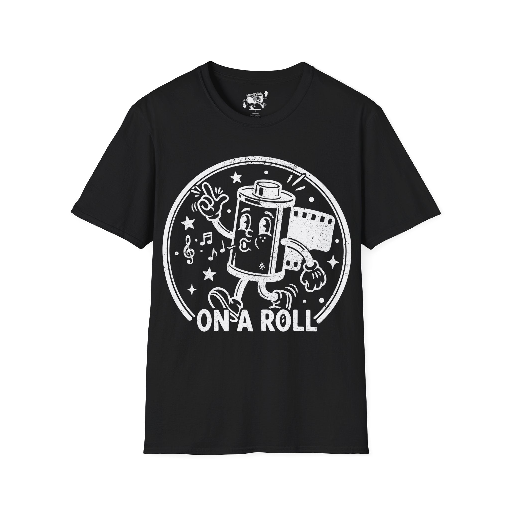 ‘On a Roll’ DISTRESSED VERSION Funny Camera 35mm FilmT-Shirt — Photography Lover Tee