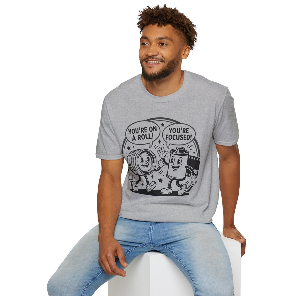 ‘You’re on a Roll, You’re Focused’ Funny Camera Buddies T-Shirt — Photography Lover Tee