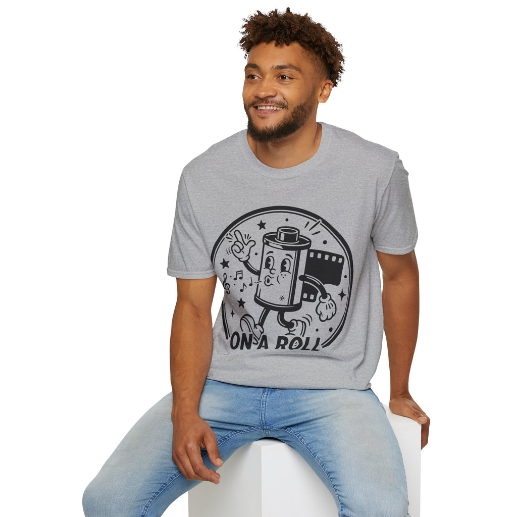 ‘On a Roll’ Funny Camera 35mm FilmT-Shirt — Photography Lover Tee
