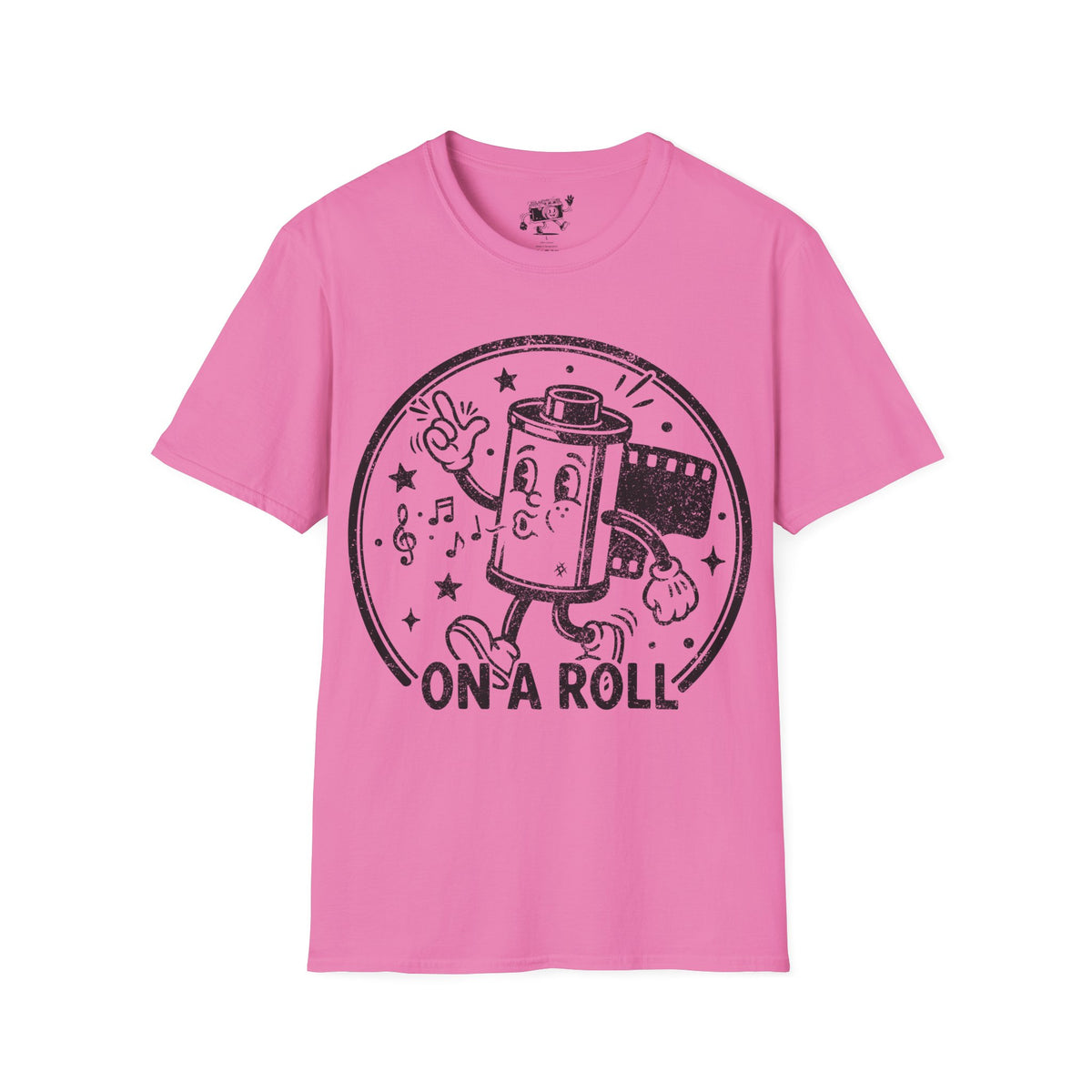 ‘On a Roll’ DISTRESSED VERSION Funny Camera 35mm FilmT-Shirt — Photography Lover Tee