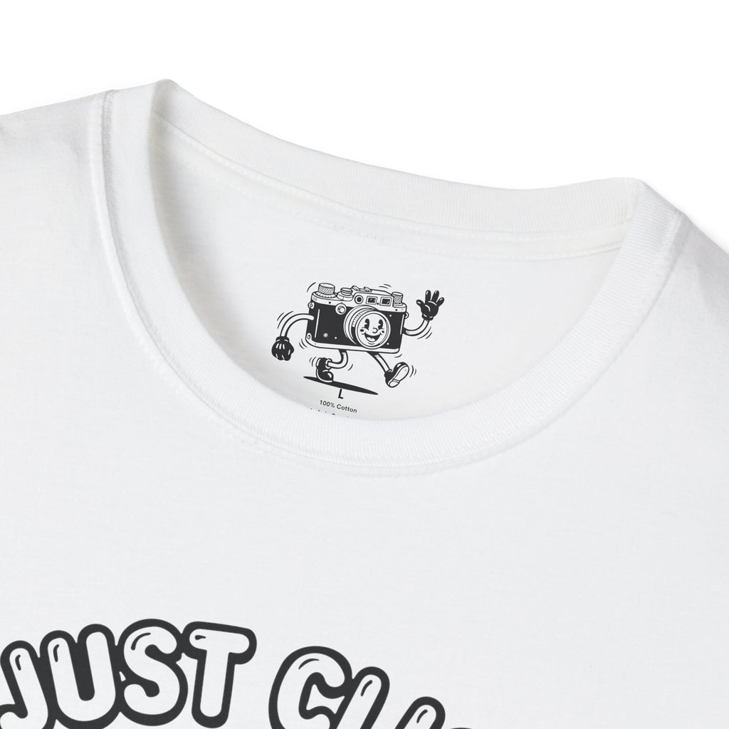 ‘We Just Clicked!’ camera besties forever fun 1930’s art style camera graphic T-Shirt — Photography Lover Tee