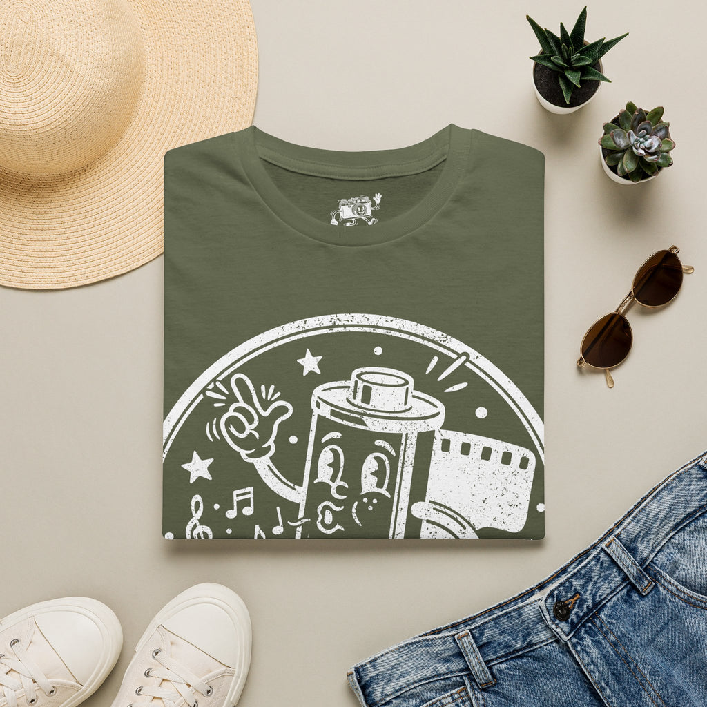 ‘On a Roll’ DISTRESSED VERSION Funny Camera 35mm FilmT-Shirt — Photography Lover Tee
