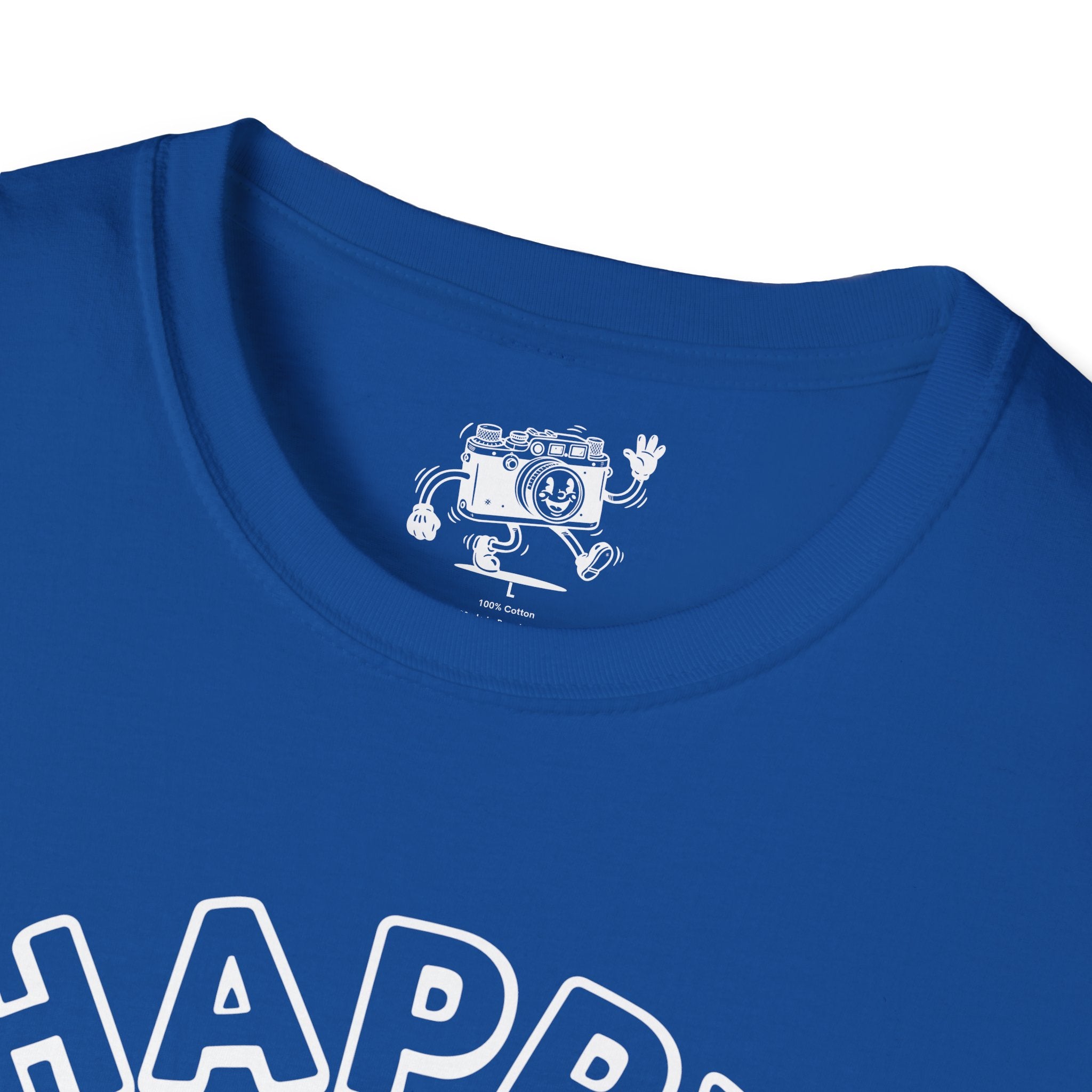 ‘Happy Snapper’ fun 1930’s art style camera graphic T-Shirt — Photography Lover Tee