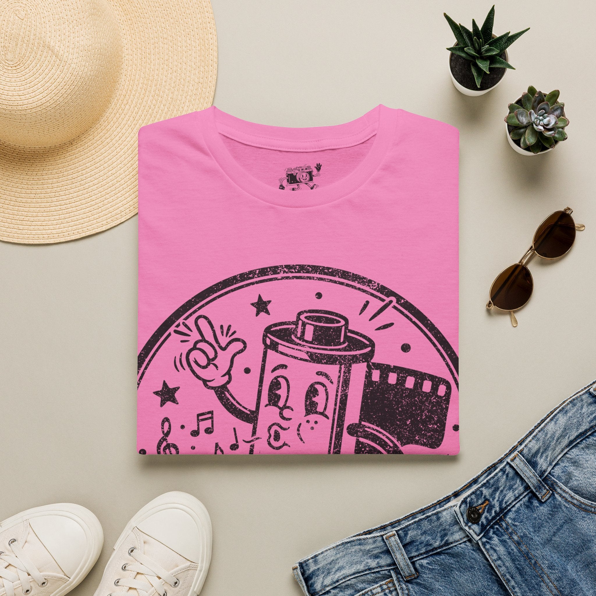 ‘On a Roll’ DISTRESSED VERSION Funny Camera 35mm FilmT-Shirt — Photography Lover Tee
