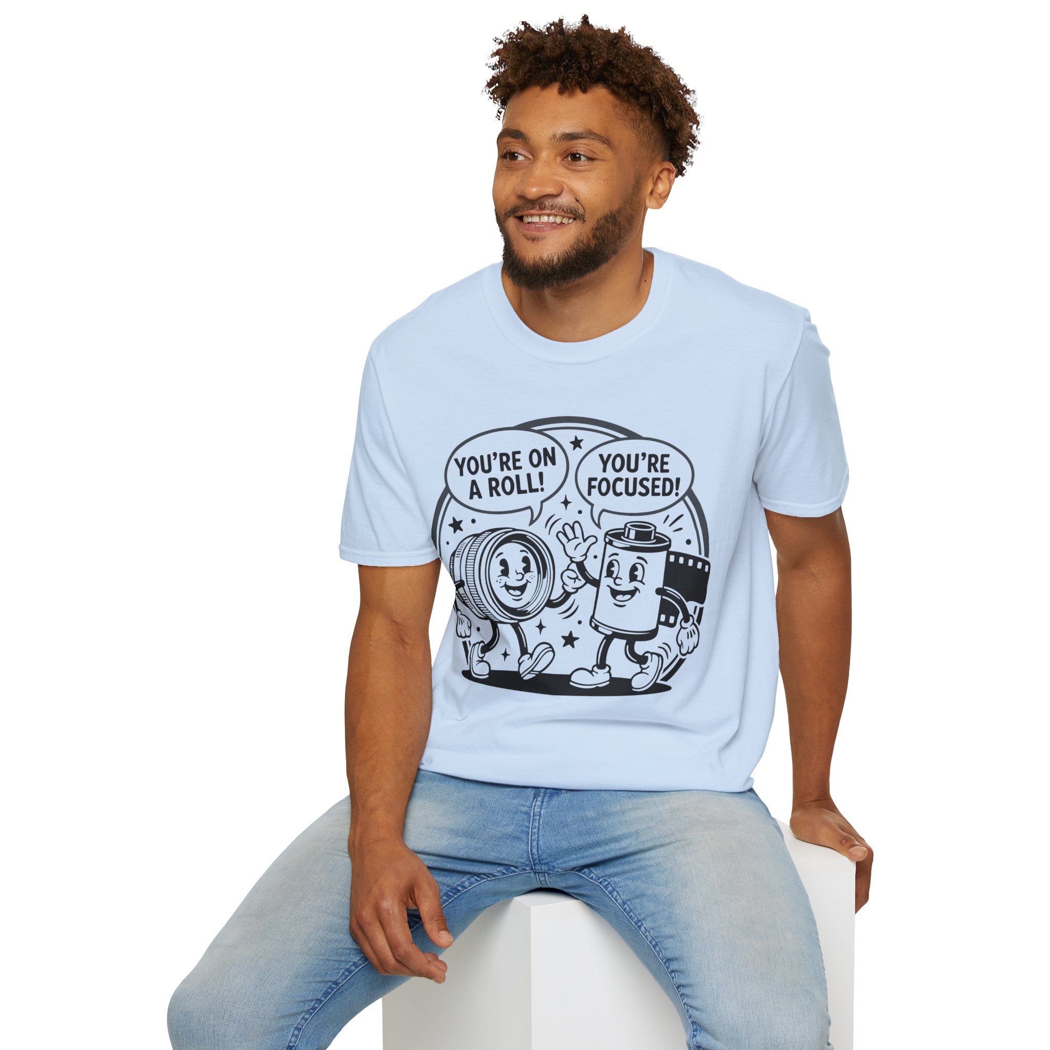 ‘You’re on a Roll, You’re Focused’ Funny Camera Buddies T-Shirt — Photography Lover Tee