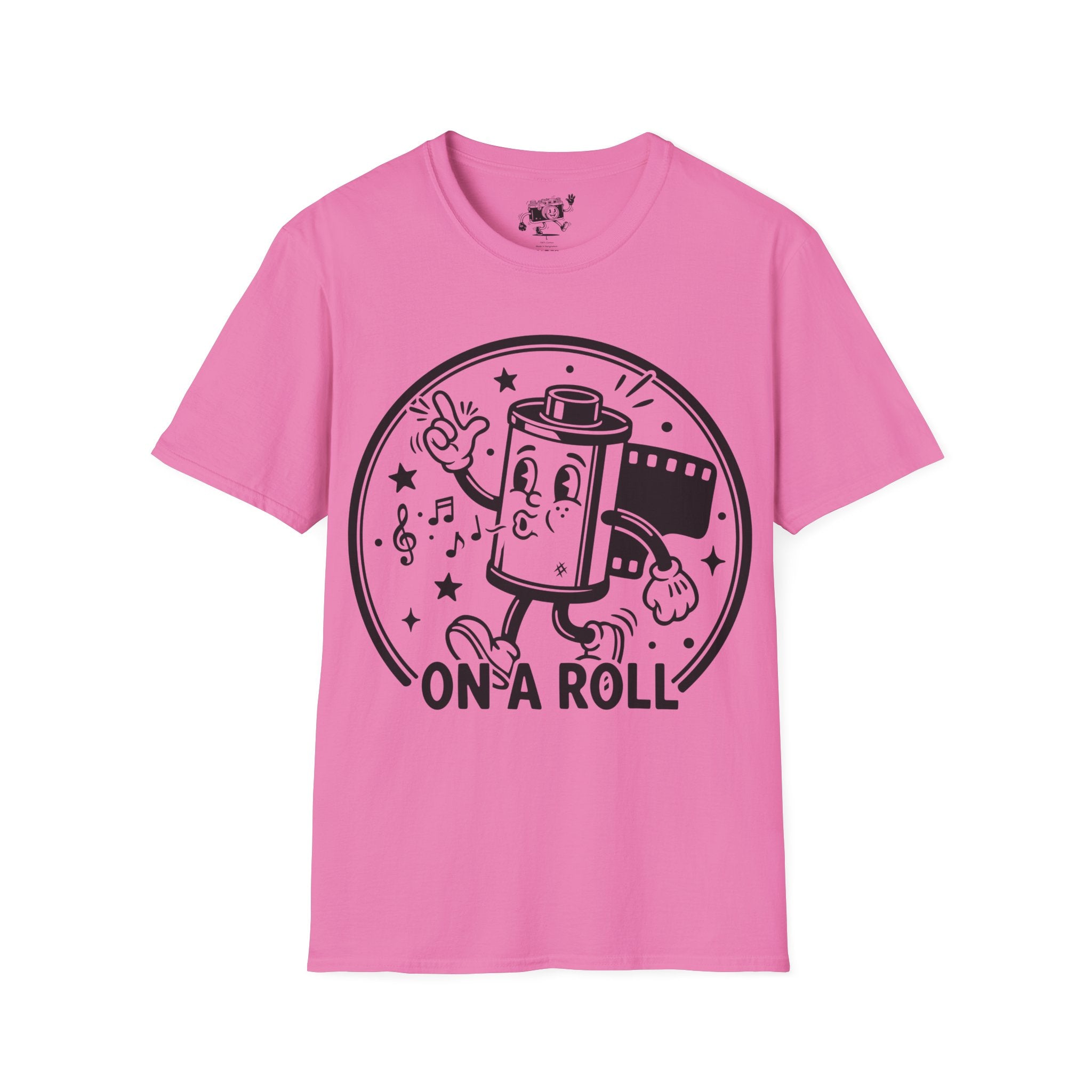 ‘On a Roll’ Funny Camera 35mm FilmT-Shirt — Photography Lover Tee
