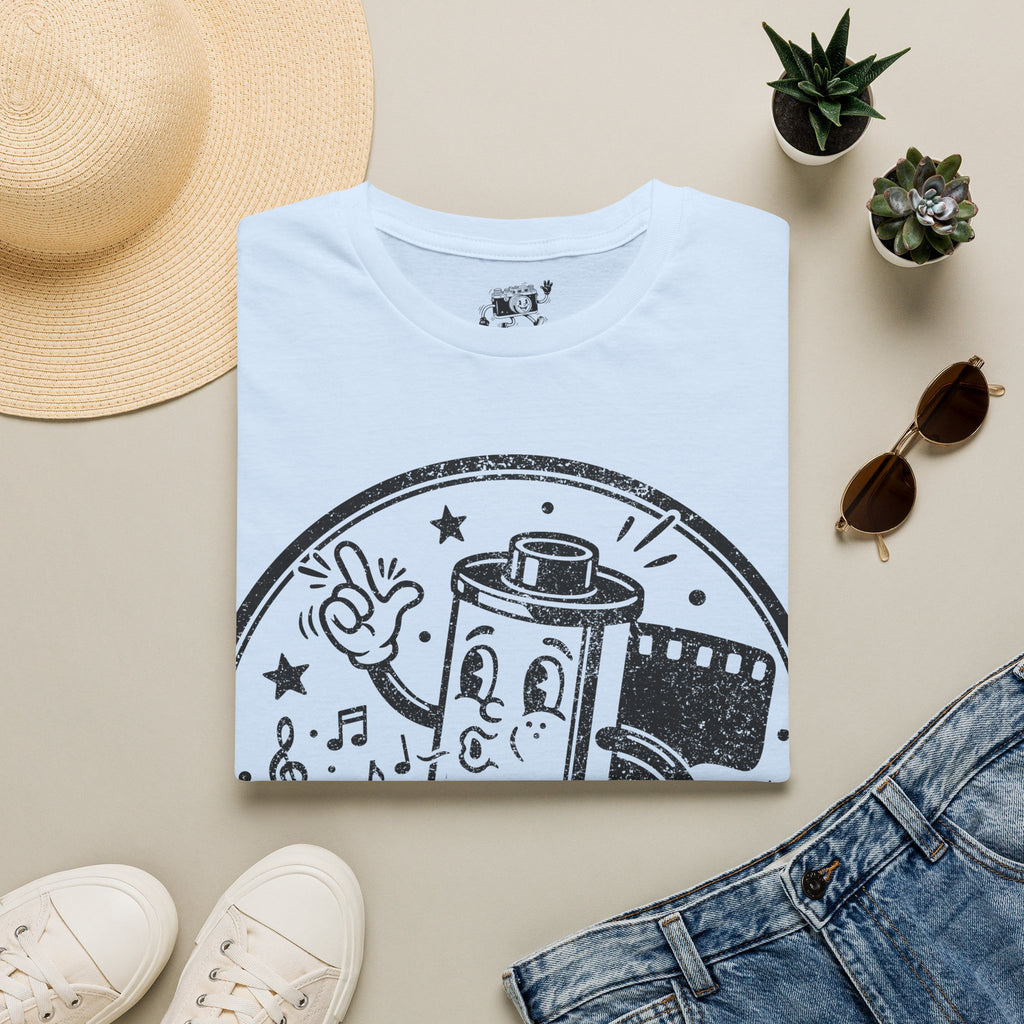 ‘On a Roll’ DISTRESSED VERSION Funny Camera 35mm FilmT-Shirt — Photography Lover Tee