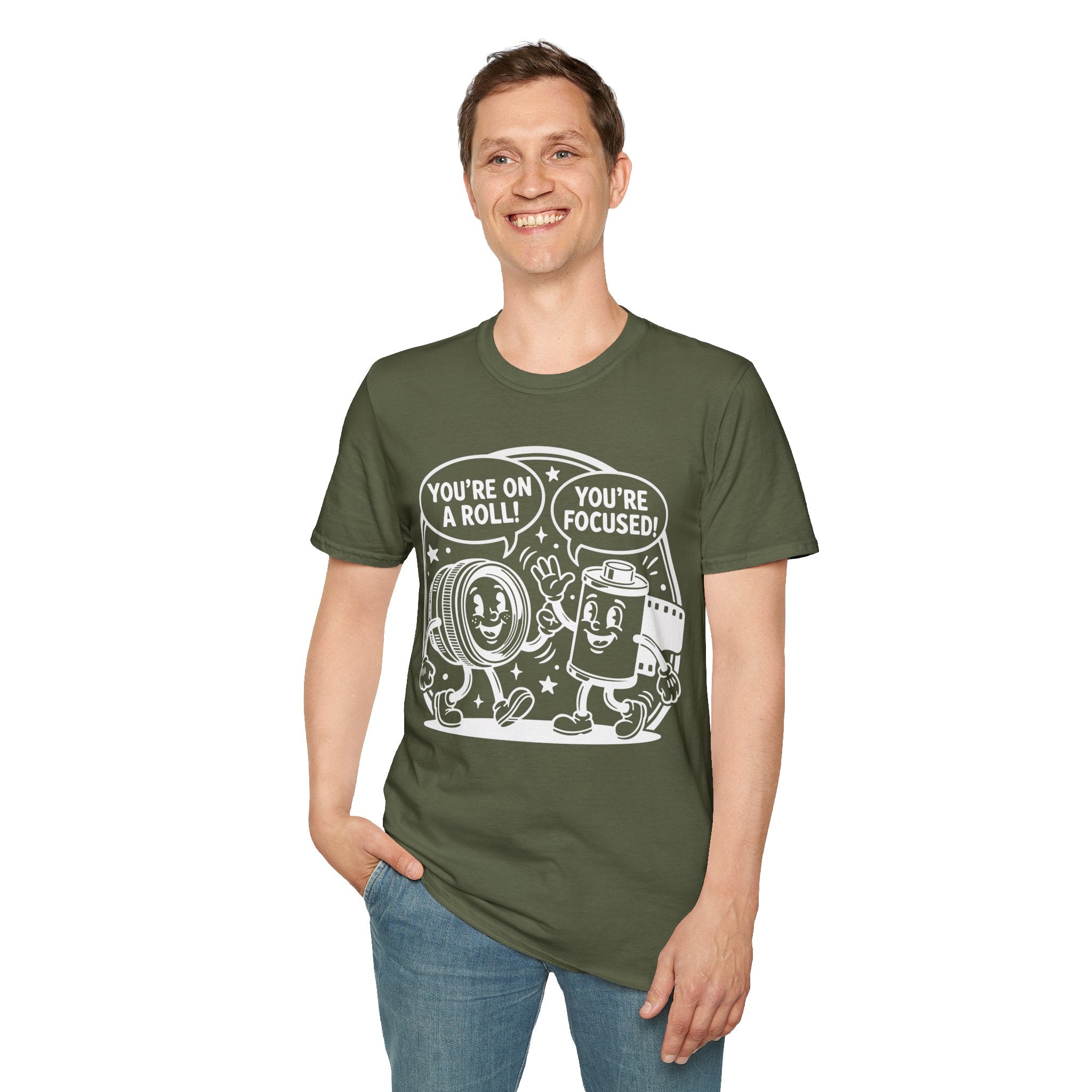 ‘You’re on a Roll, You’re Focused’ Funny Camera Buddies T-Shirt — Photography Lover Tee