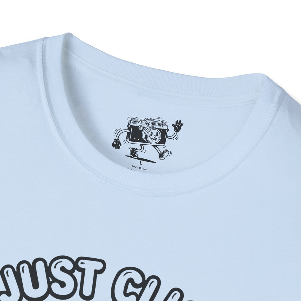 ‘We Just Clicked!’ camera besties forever fun 1930’s art style camera graphic T-Shirt — Photography Lover Tee