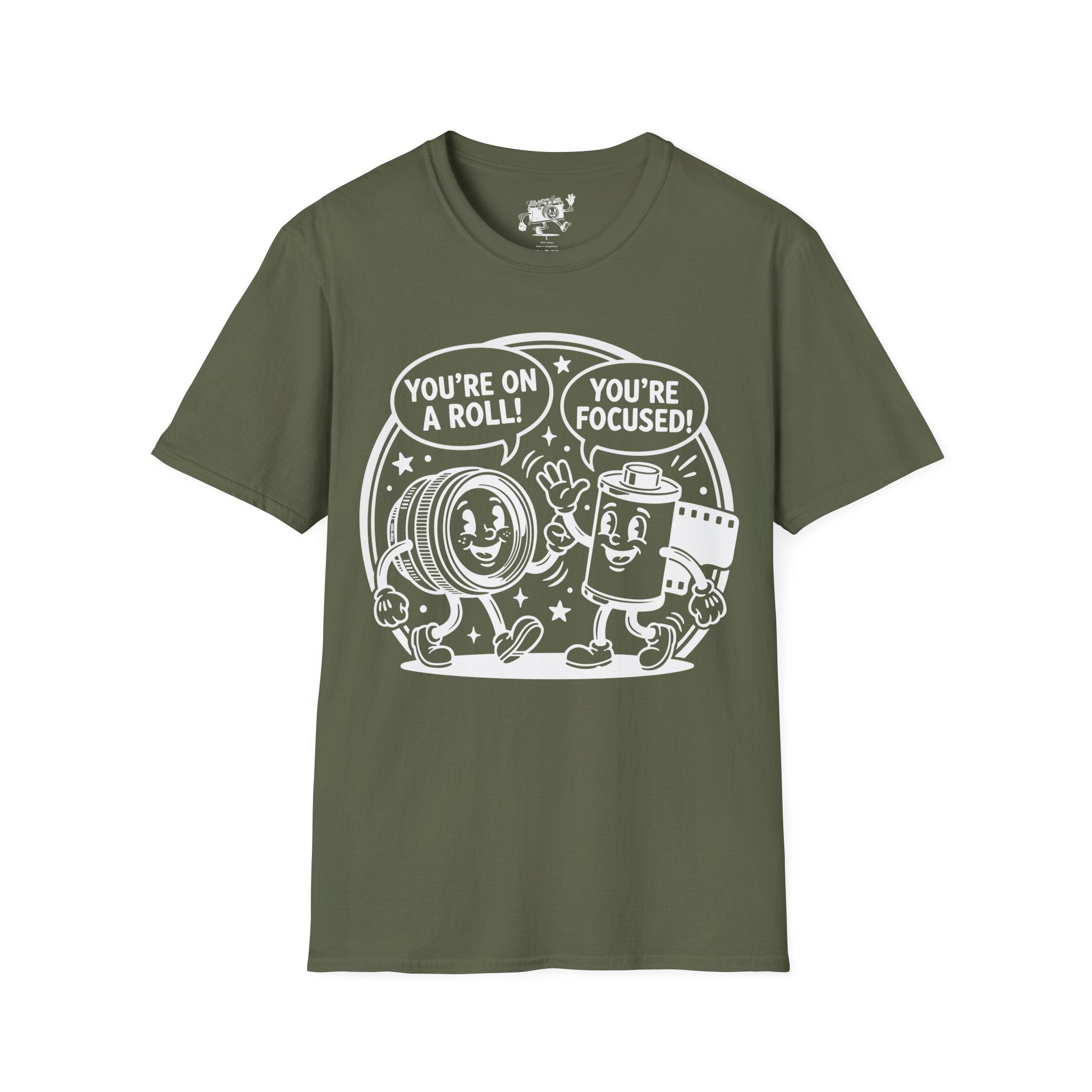 ‘You’re on a Roll, You’re Focused’ Funny Camera Buddies T-Shirt — Photography Lover Tee