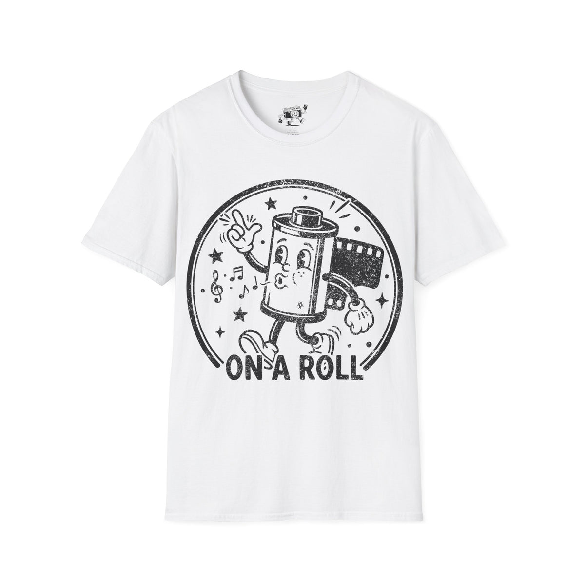 ‘On a Roll’ DISTRESSED VERSION Funny Camera 35mm FilmT-Shirt — Photography Lover Tee