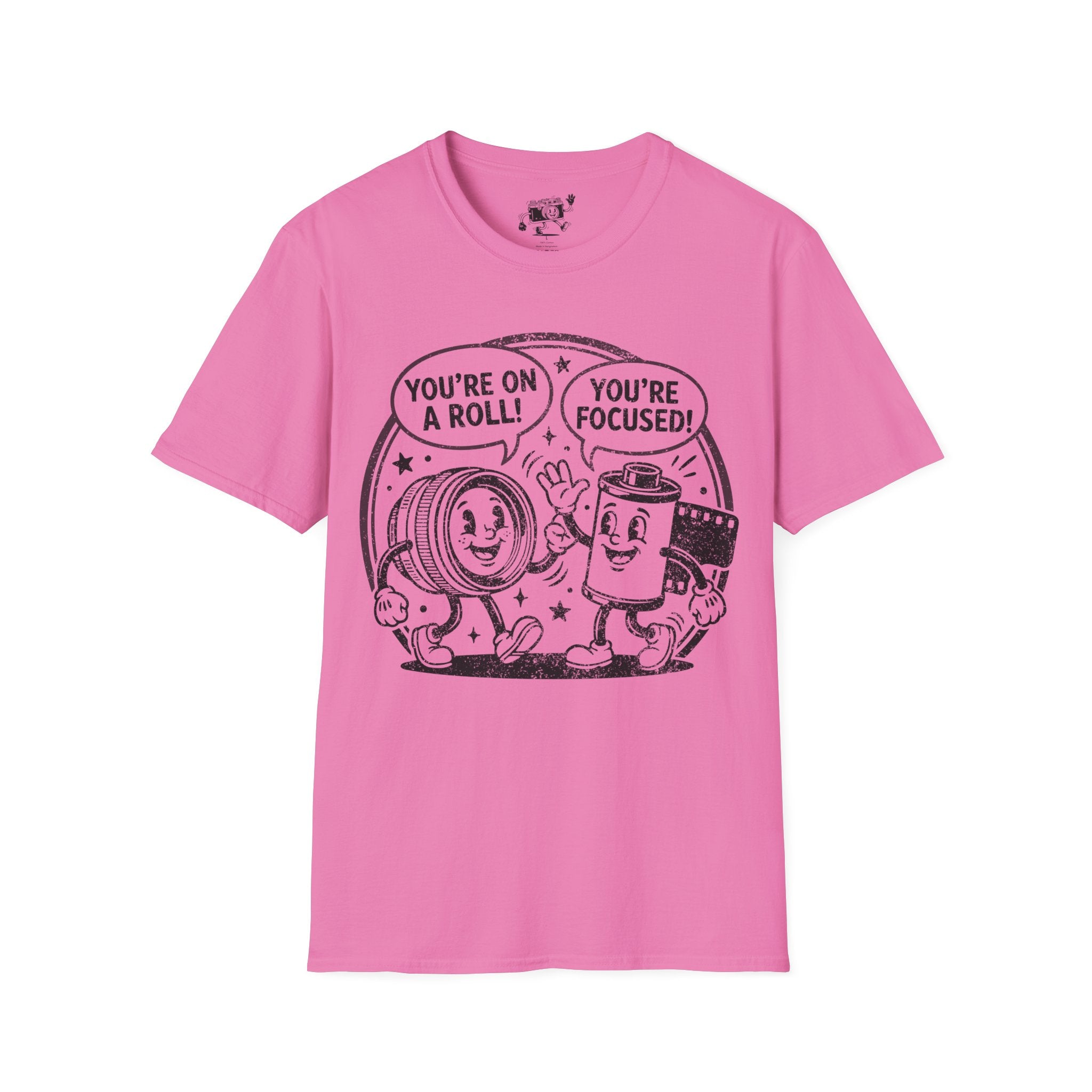 ‘You’re on a Roll, You’re Focused’ DISTRESSED VERSION Funny Camera Buddies T-Shirt — Photography Lover Tee