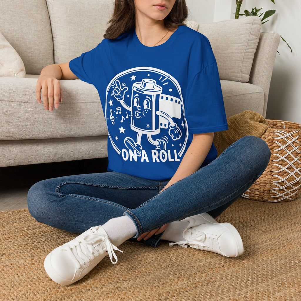 ‘On a Roll’ Funny Camera 35mm FilmT-Shirt — Photography Lover Tee