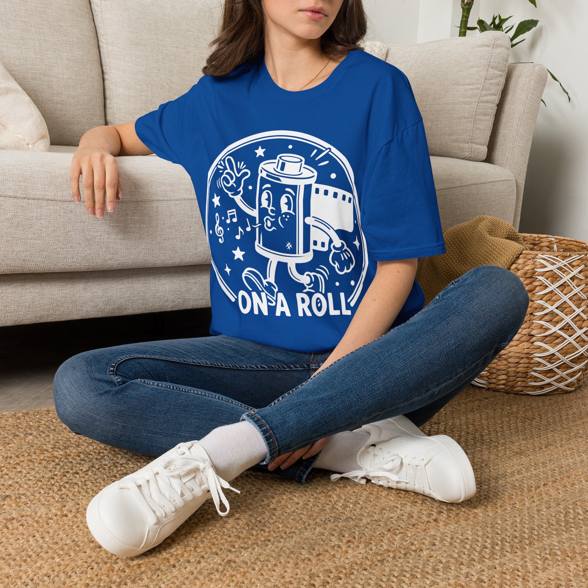 ‘On a Roll’ Funny Camera 35mm FilmT-Shirt — Photography Lover Tee