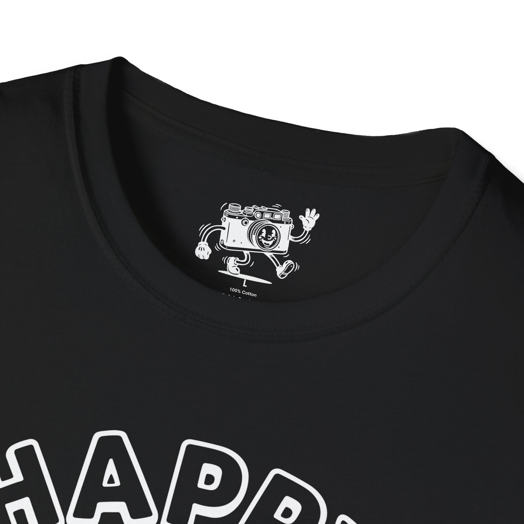 ‘Happy Snapper’ fun 1930’s art style camera graphic T-Shirt — Photography Lover Tee
