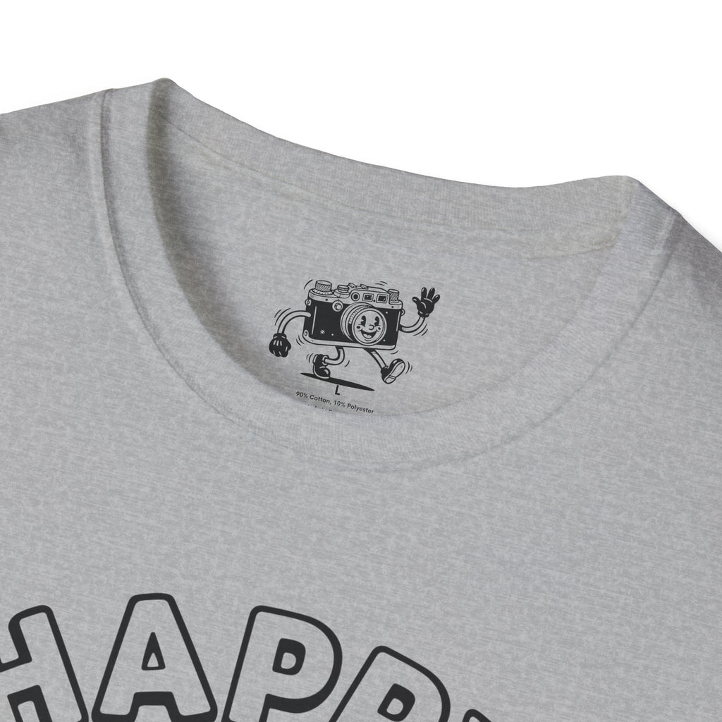 ‘Happy Snapper’ fun 1930’s art style camera graphic T-Shirt — Photography Lover Tee