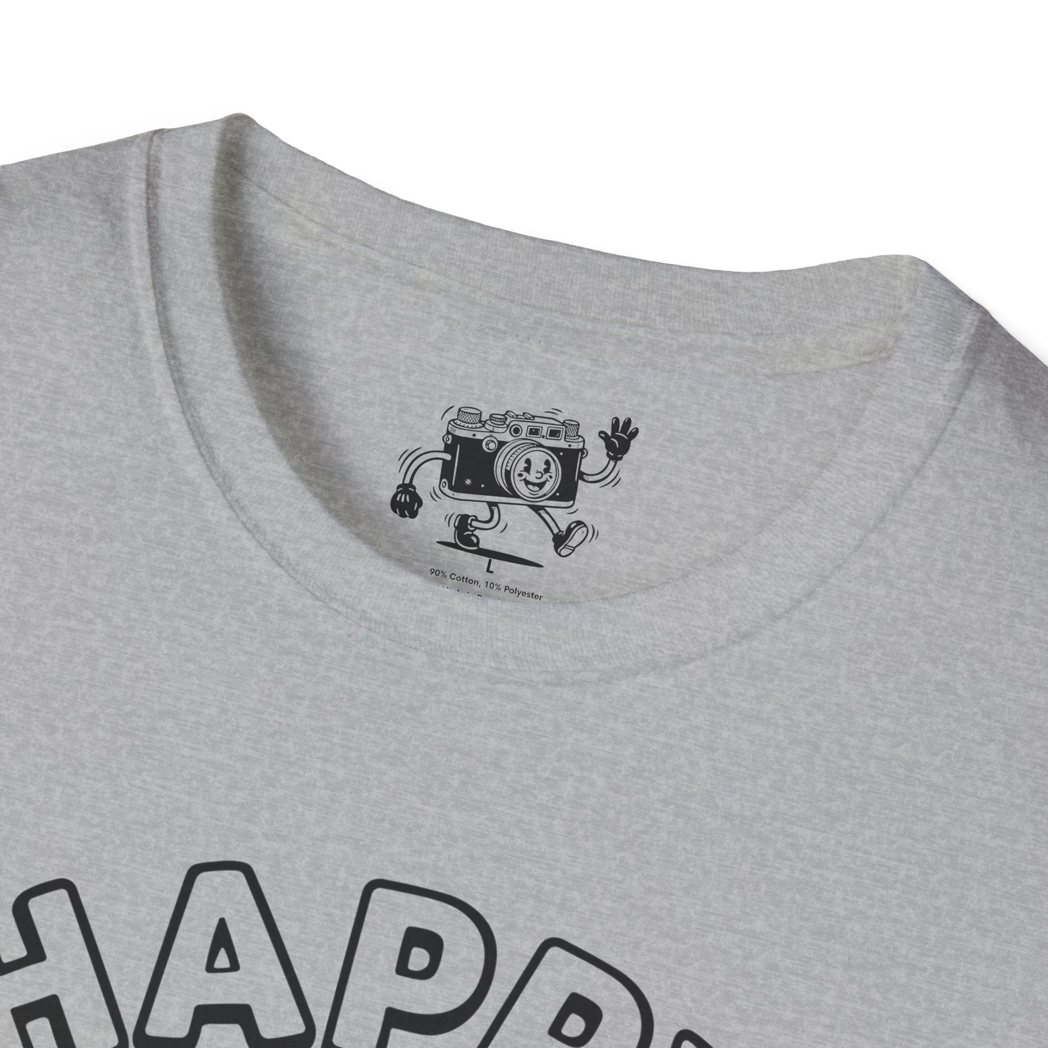 ‘Happy Snapper’ fun 1930’s art style camera graphic T-Shirt — Photography Lover Tee
